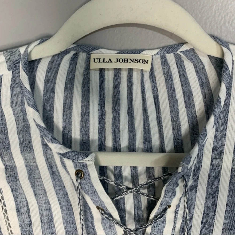 Ulla‎ Johnson Helena blue and white stripe boho dress. Size 4 - Picture 3 of 14